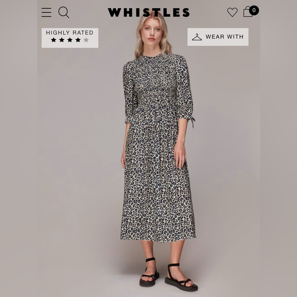 Cheetah Print Shirred Dress